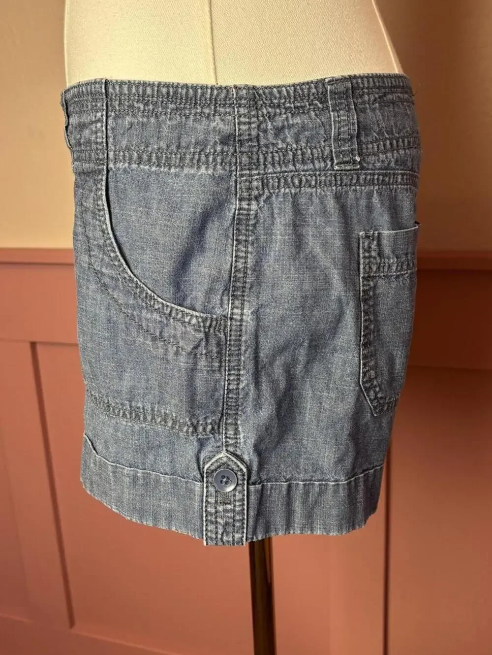 loft cuffed cargo blue shorts sz 30 cotton summer 2000s y2k